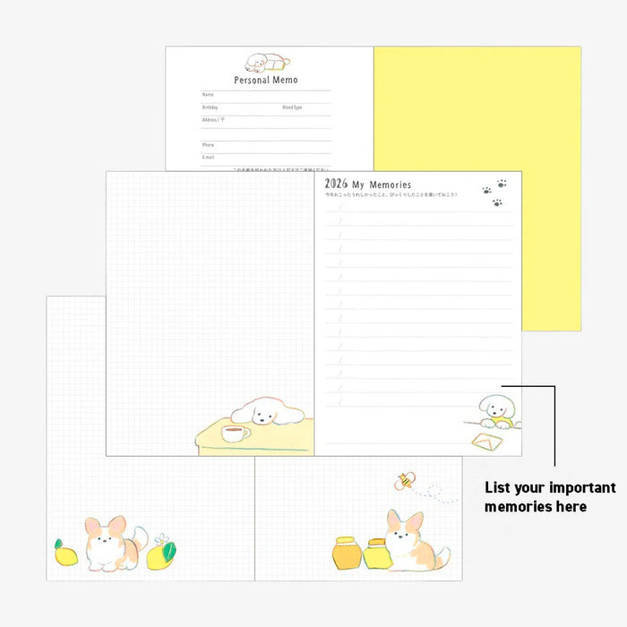 Agenda Anual de Bolsillo 2026 Midori - Dog 🐶