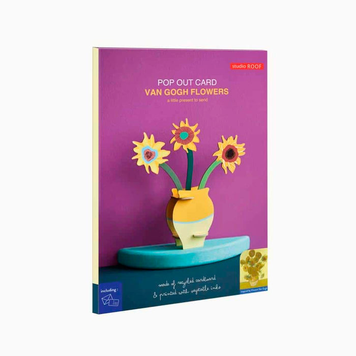 Escultura de papel con postal - Van Gogh Flowers