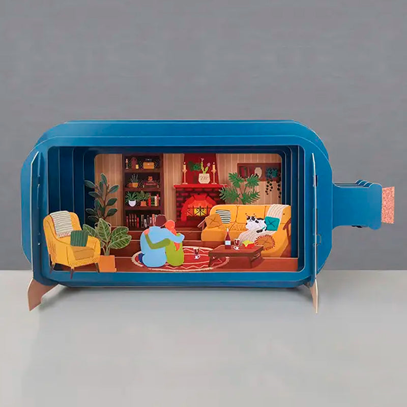 Postal 3D - Botella Chimenea 🔥