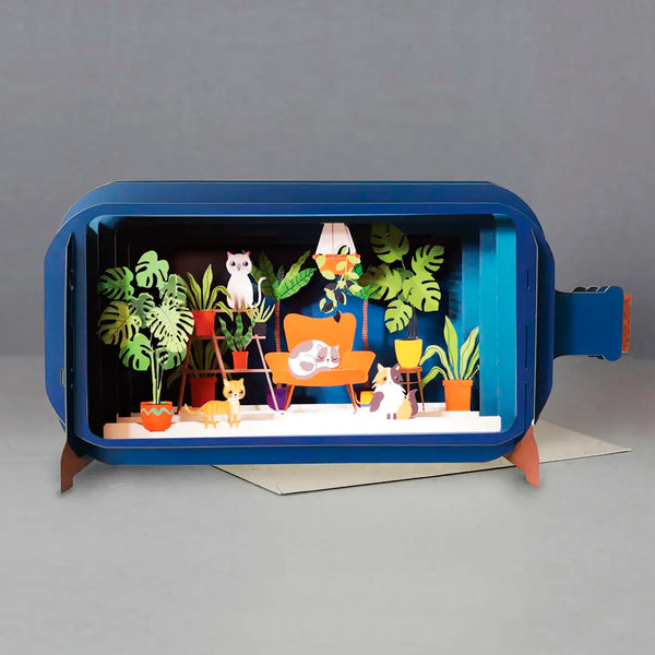 Postal 3D - Botella Gatos 🐱