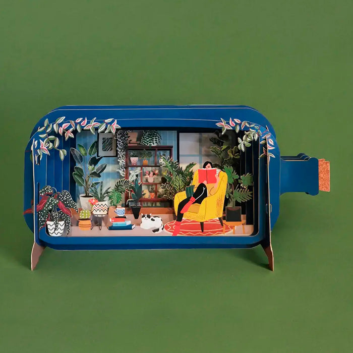 Postal 3D - Botella Lectura