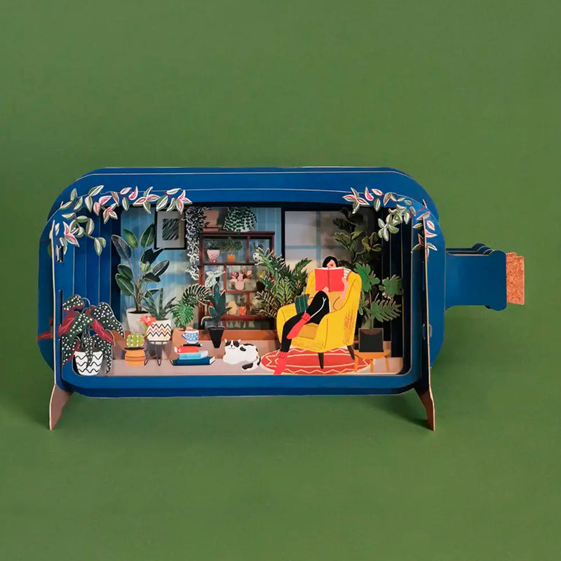 Postal 3D - Botella Lectura
