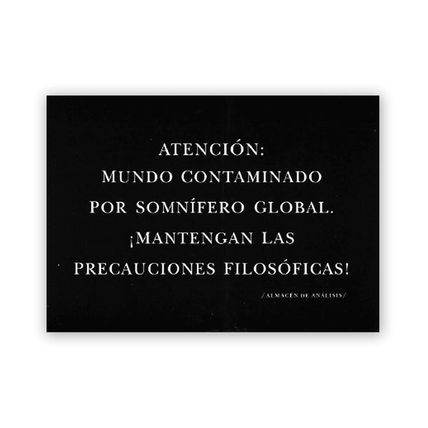 Postal - "Mundo Contaminado Por Somnífero Global"