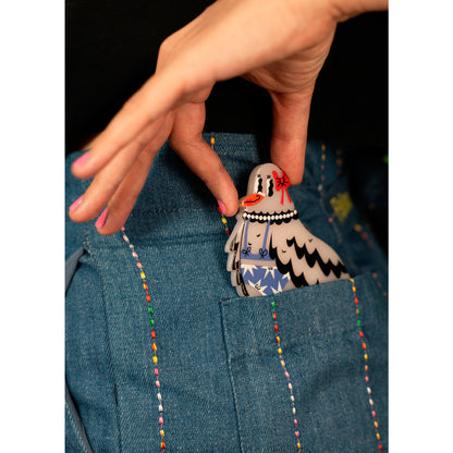 Espejo de bolsillo Miss Feathers - Pretty Pigeon 🎀🐦