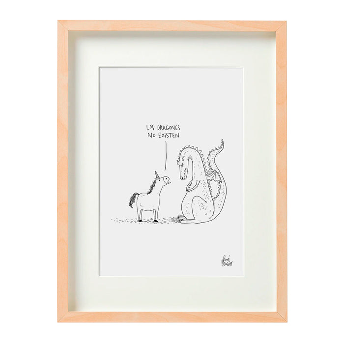 Print de René Merino A4 - "Unicornio y Dragón"