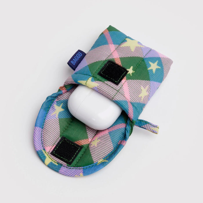 Funda auriculares inalámbricos Baggu - Green Star Plaid ✨