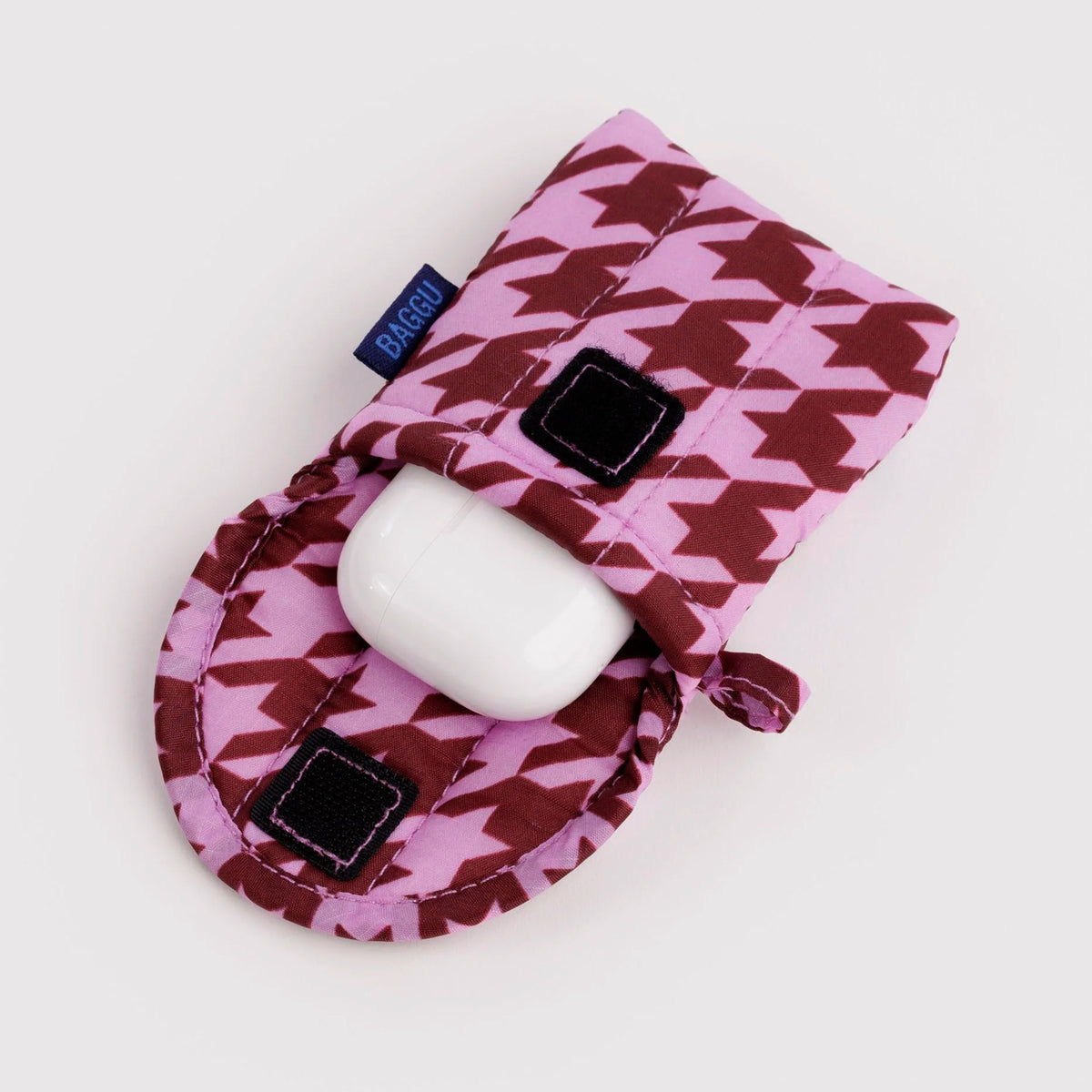 Funda auriculares inalámbricos Baggu - Pink Houndstooth