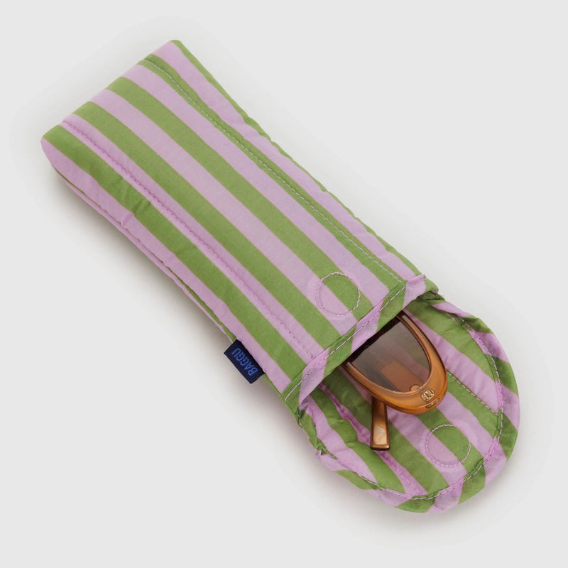 Funda de gafas acolchada Baggu - Avocado Candy Stripe