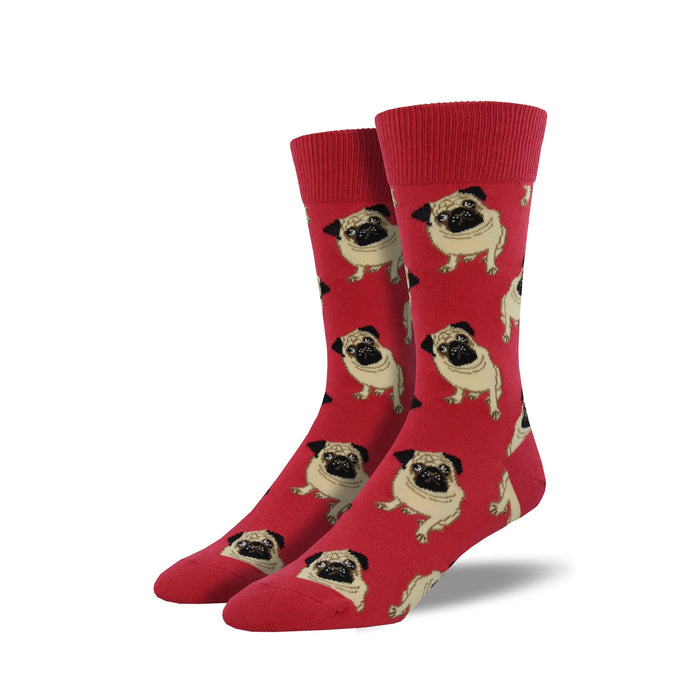 Calcetines - Pugs rojo