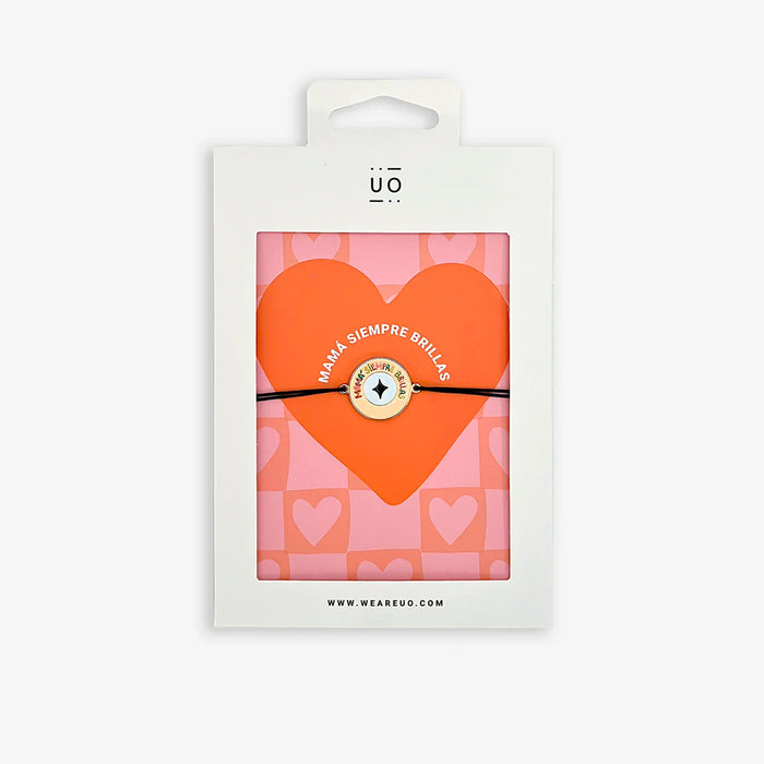 Pulsera charm UO - "Mamá, siempre brillas" ✨