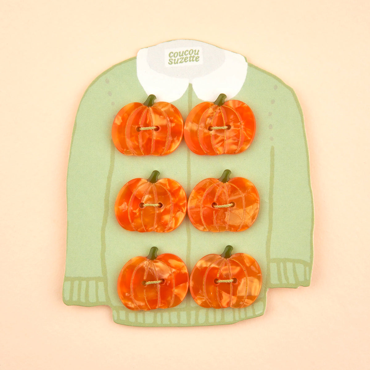 Set de 6 botones - Calabaza