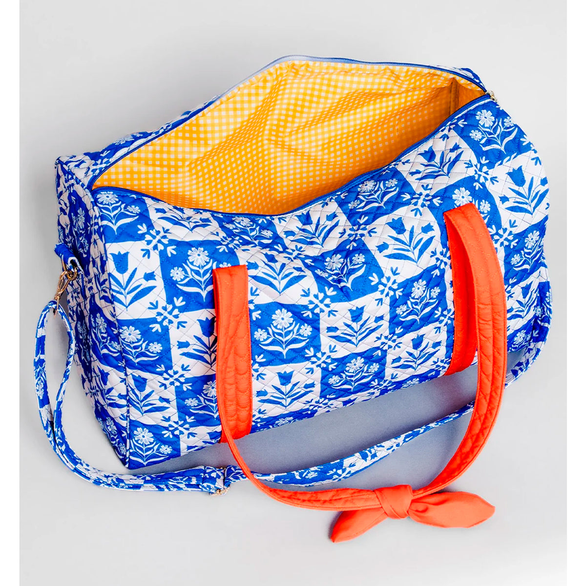 Bolso - Blue Plaid Floral