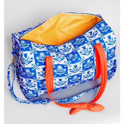 Bolso - Blue Plaid Floral