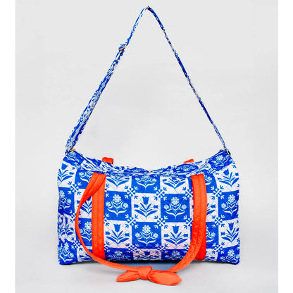 Bolso - Blue Plaid Floral