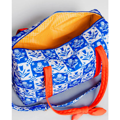 Bolso - Blue Plaid Floral