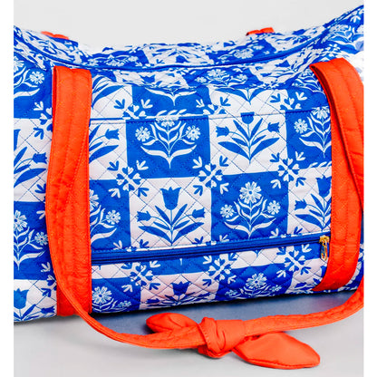 Bolso - Blue Plaid Floral