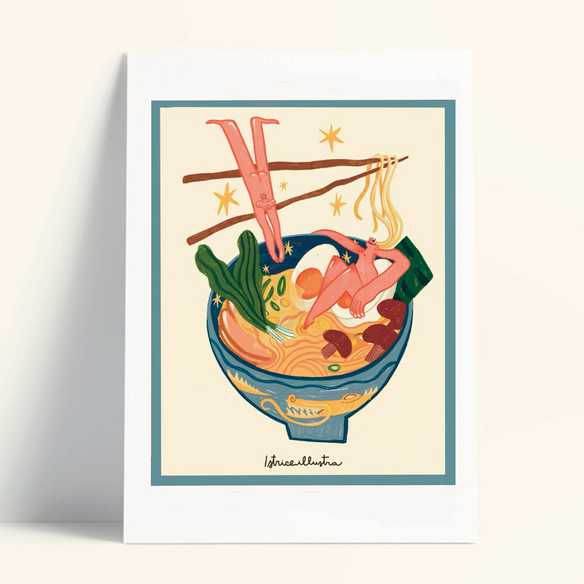 Print de Istriceillustra A4 - "Ramen is so sexy"