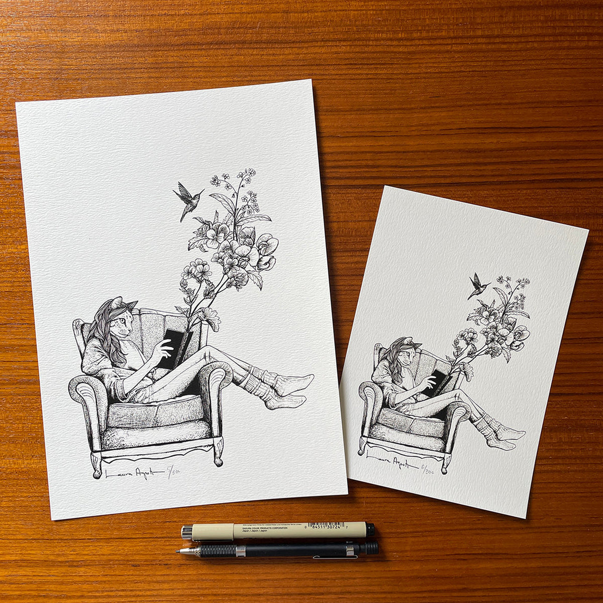 Print de Laura Agustí  A4 - "Reading"