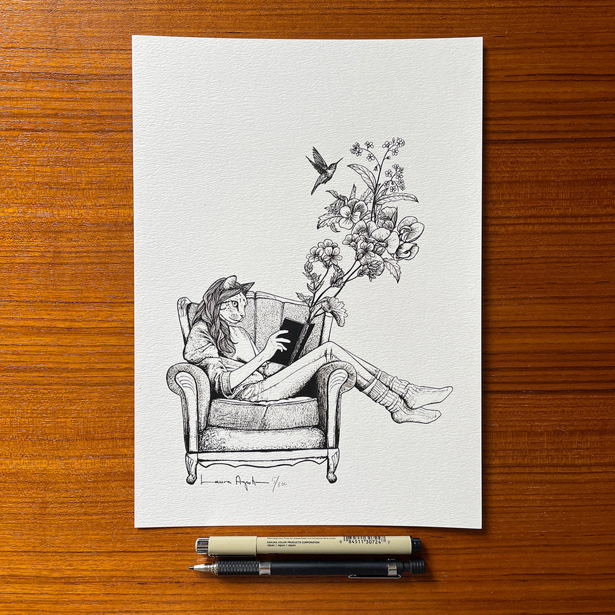 Print de Laura Agustí  A4 - "Reading"