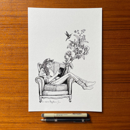 Print de Laura Agustí  A4 - "Reading"