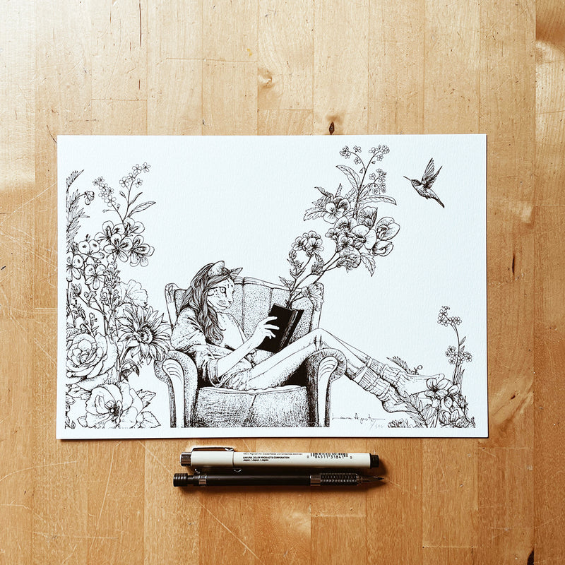 Print de Laura Agustí  A4 - "Reading World"