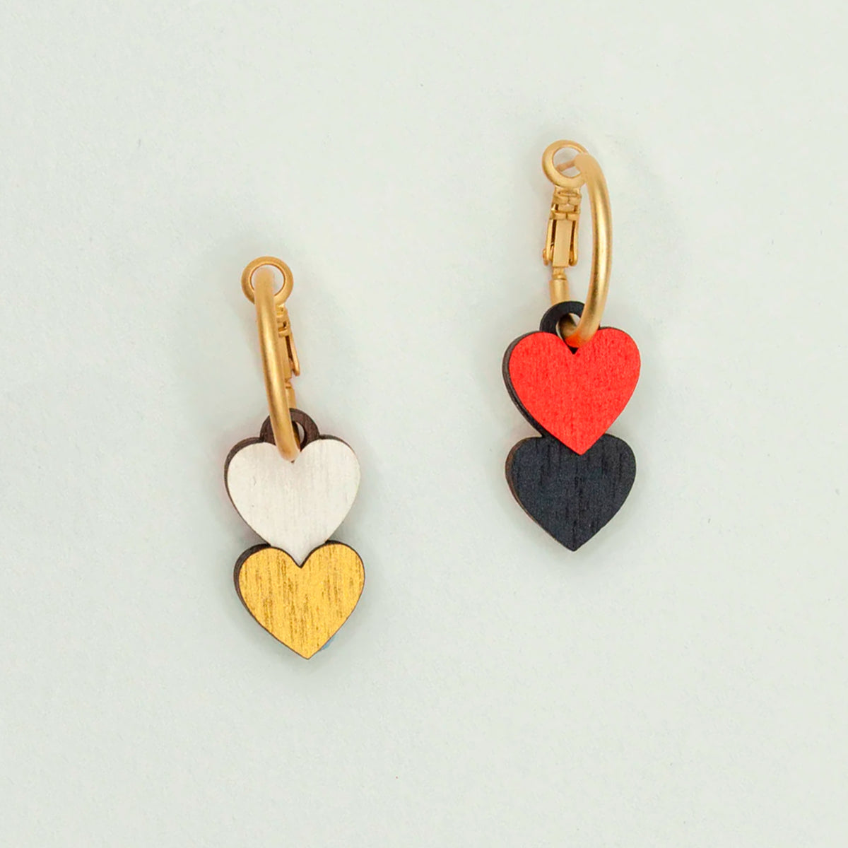 Pendientes de aro Materia Rica - Rock Flip Hearts