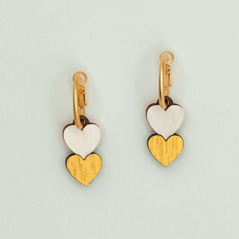 Pendientes de aro Materia Rica - Rock Flip Hearts
