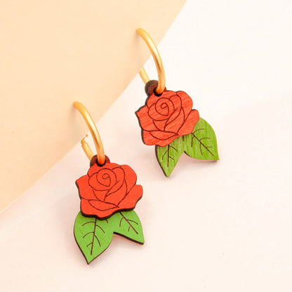Pendientes de aro Materia Rica - Rosa Rosae 🌹