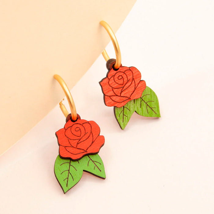 Pendientes de aro Materia Rica - Rosa Rosae 🌹