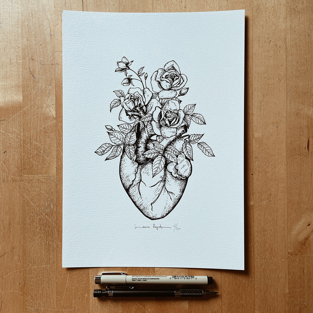 Print de Laura Agustí A4 - "Rose Heart"