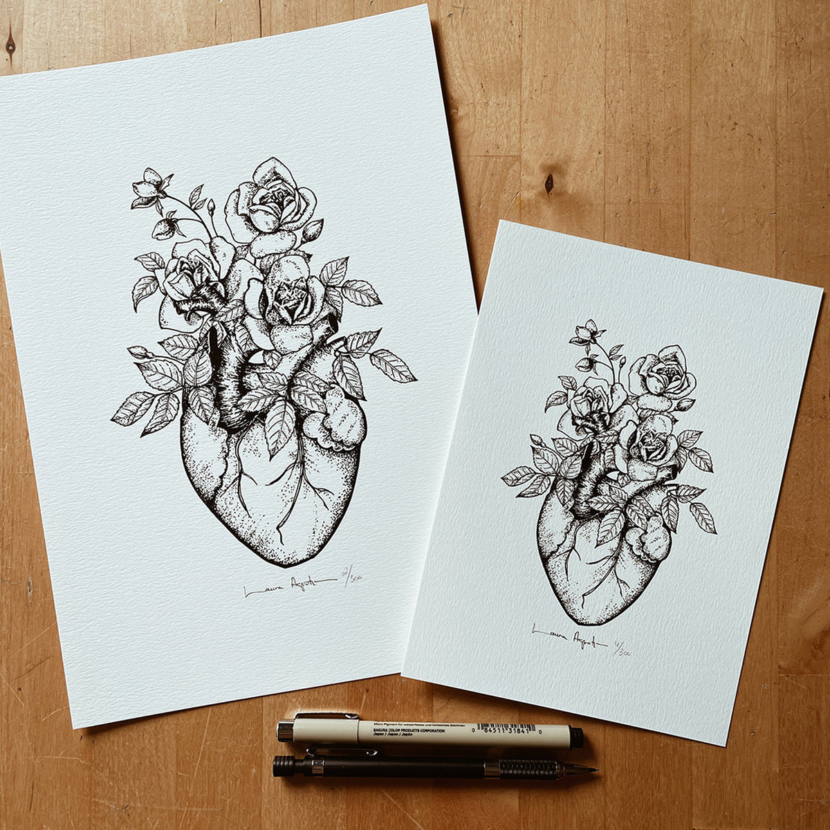Print de Laura Agustí A4 - "Rose Heart"