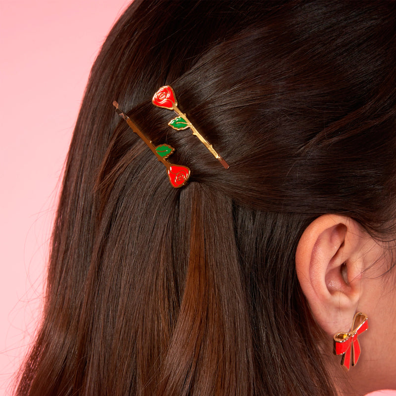 Set de 2 horquillas - Rosas 🌹