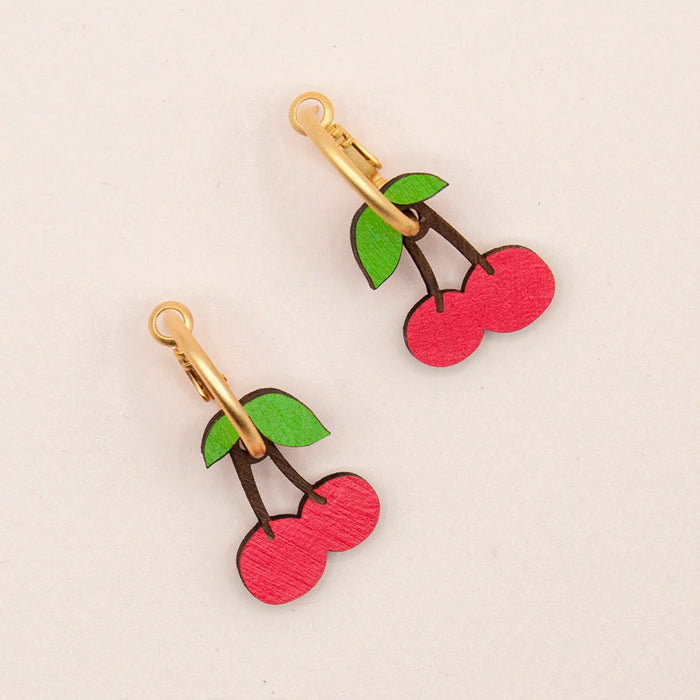 Pendientes de aro Materia Rica - Ruby Cherry 🍒
