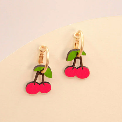 Pendientes de aro Materia Rica - Ruby Cherry 🍒
