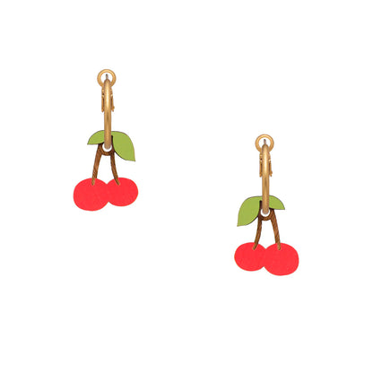Pendientes de aro Materia Rica - Ruby Cherry 🍒