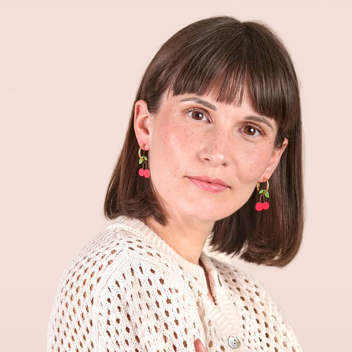 Pendientes de aro Materia Rica - Ruby Cherry 🍒