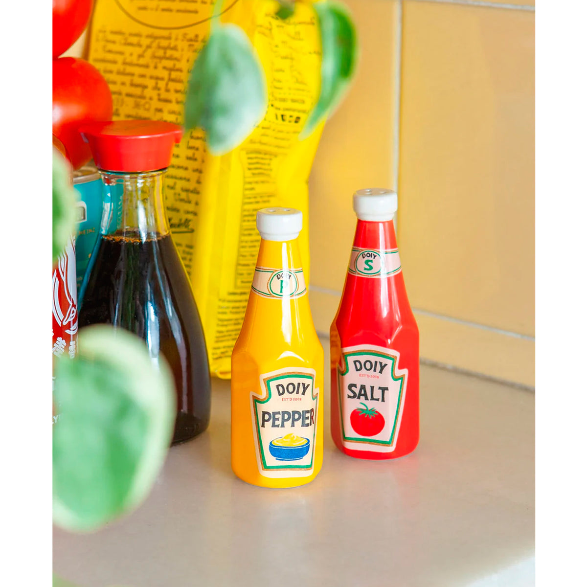 Salero y pimentero DOIY - Ketchup y Mostaza