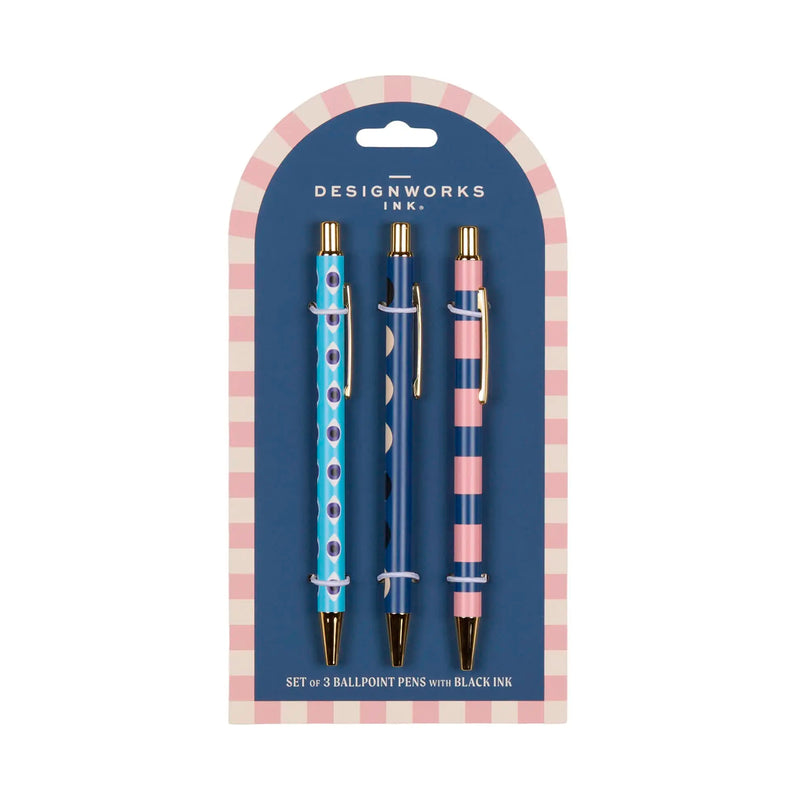 Set bolígrafos - Eye, Moon, Stripe