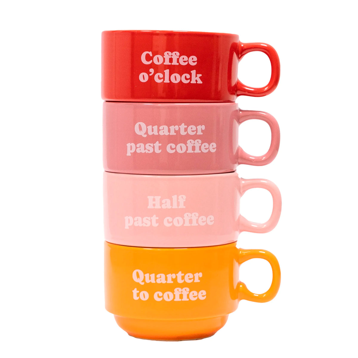 Set de 4 Tazas Fisura - "Coffee Clock" ☕⏰