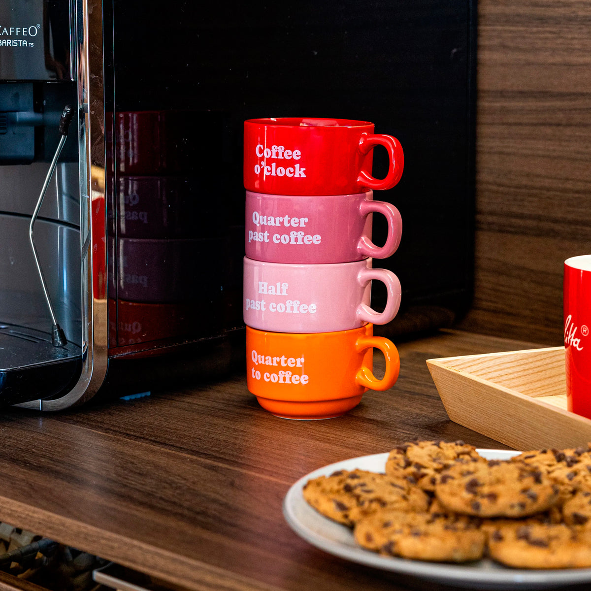 Set de 4 Tazas Fisura - "Coffee Clock" ☕⏰