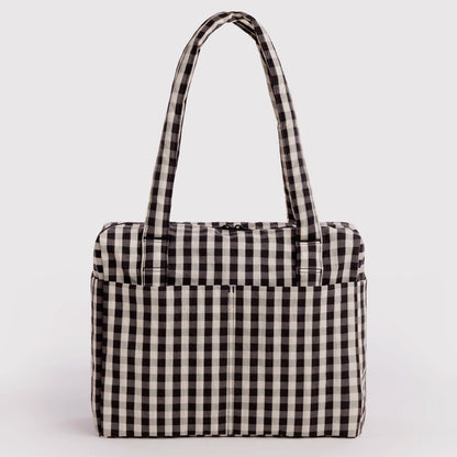 Bolso Nube Carry-On Baggu - Black and Cream Gingham