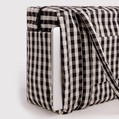 Bolso Nube Carry-On Baggu - Black and Cream Gingham