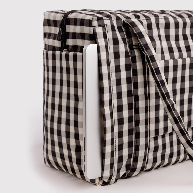 Bolso Nube Carry-On Baggu - Black and Cream Gingham