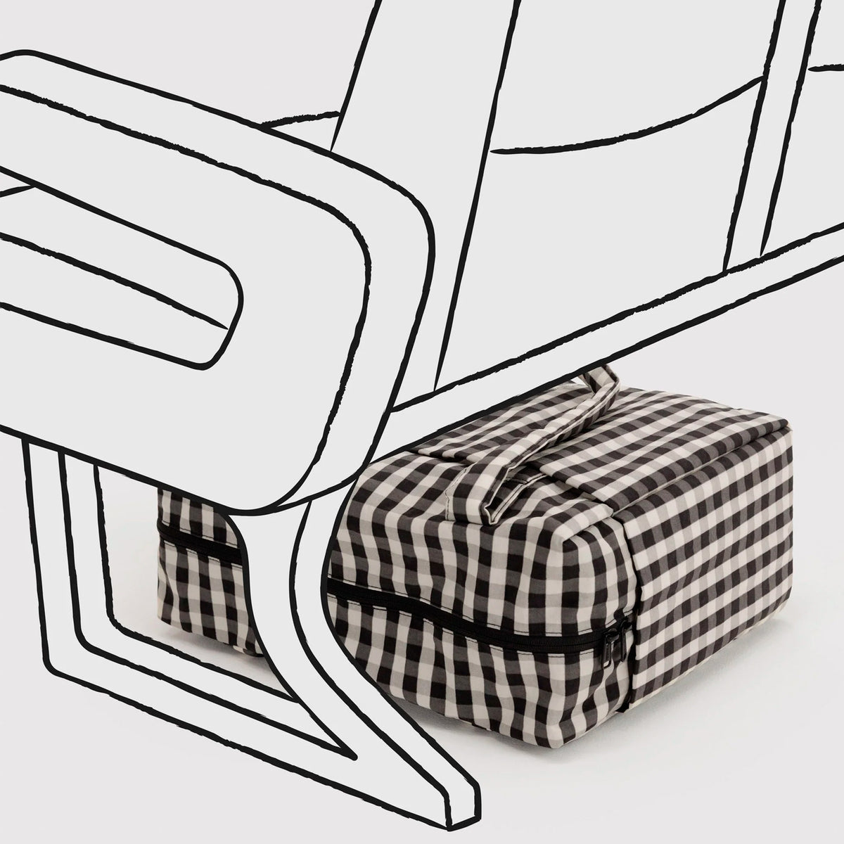 Bolso Nube Carry-On Baggu - Black and Cream Gingham