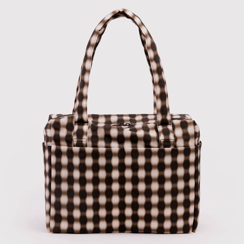 Bolso Nube Carry-On Baggu - Blurred Gingham Brown