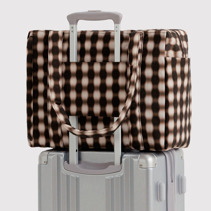 Bolso Nube Carry-On Baggu - Blurred Gingham Brown