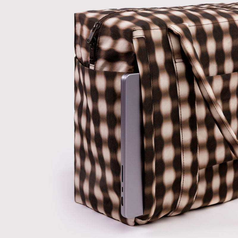 Bolso Nube Carry-On Baggu - Blurred Gingham Brown