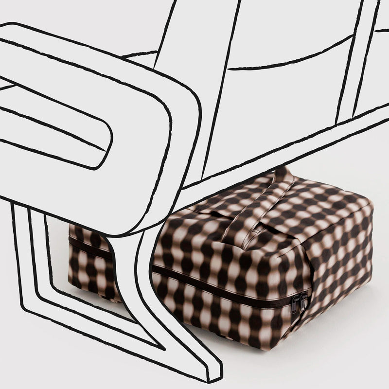 Bolso Nube Carry-On Baggu - Blurred Gingham Brown