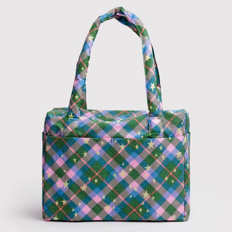Bolso Nube Carry-On Baggu - Green Star Plaid ✨