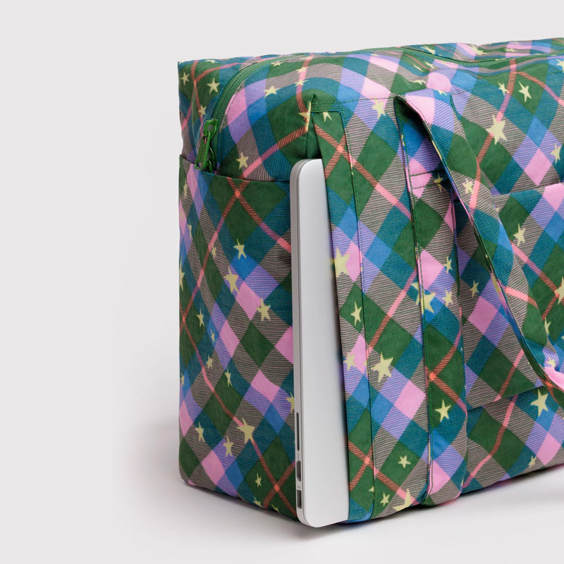 Bolso Nube Carry-On Baggu - Green Star Plaid ✨